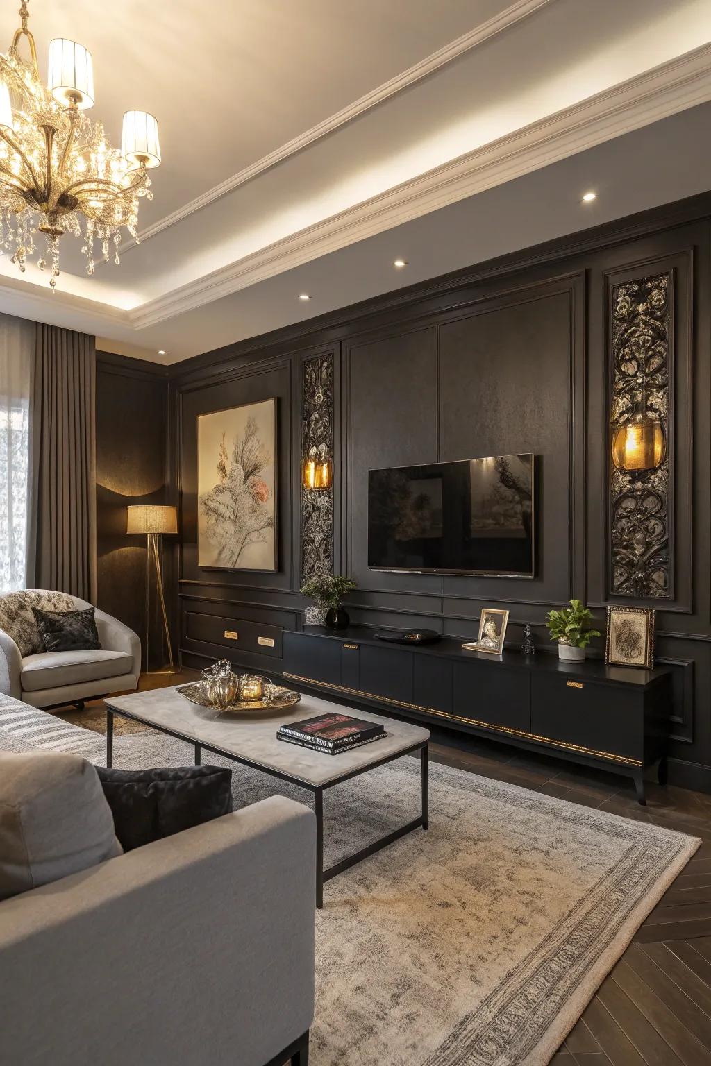 Deep walls help TVs blend into the decor.