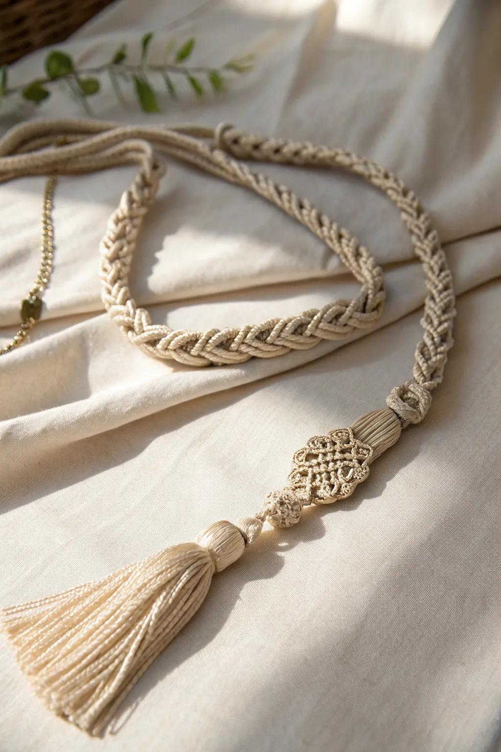 Elevate your aesthetic through a statement tie back strand that amalgamates simplicity and sophistication.