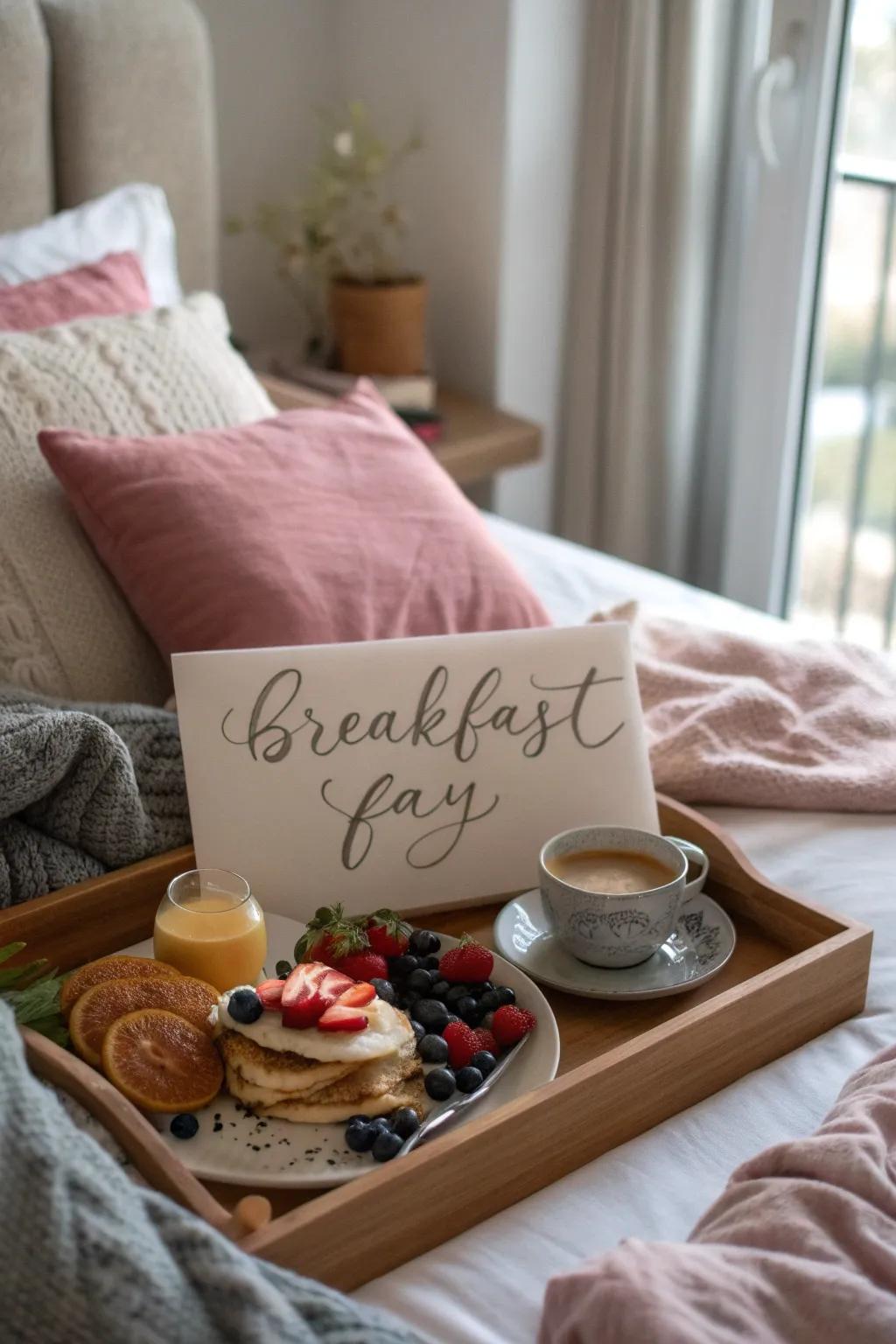 Start the day with a surprise breakfast in bed.