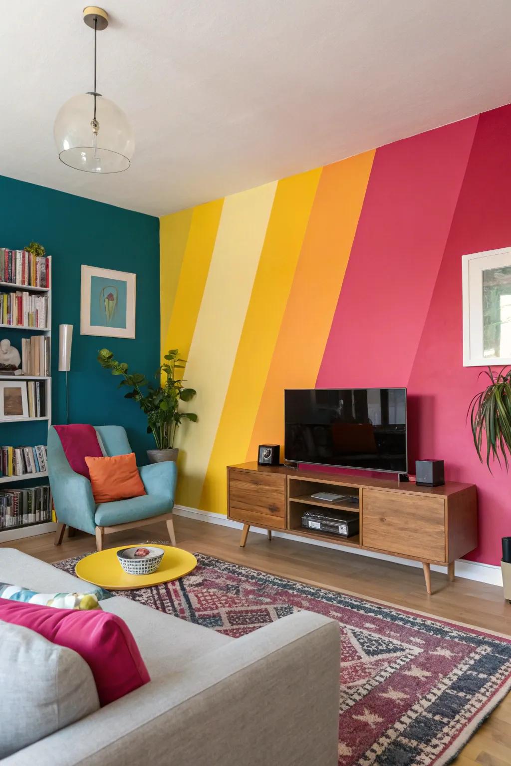 Color blocking adds structure and vibrancy to any space.