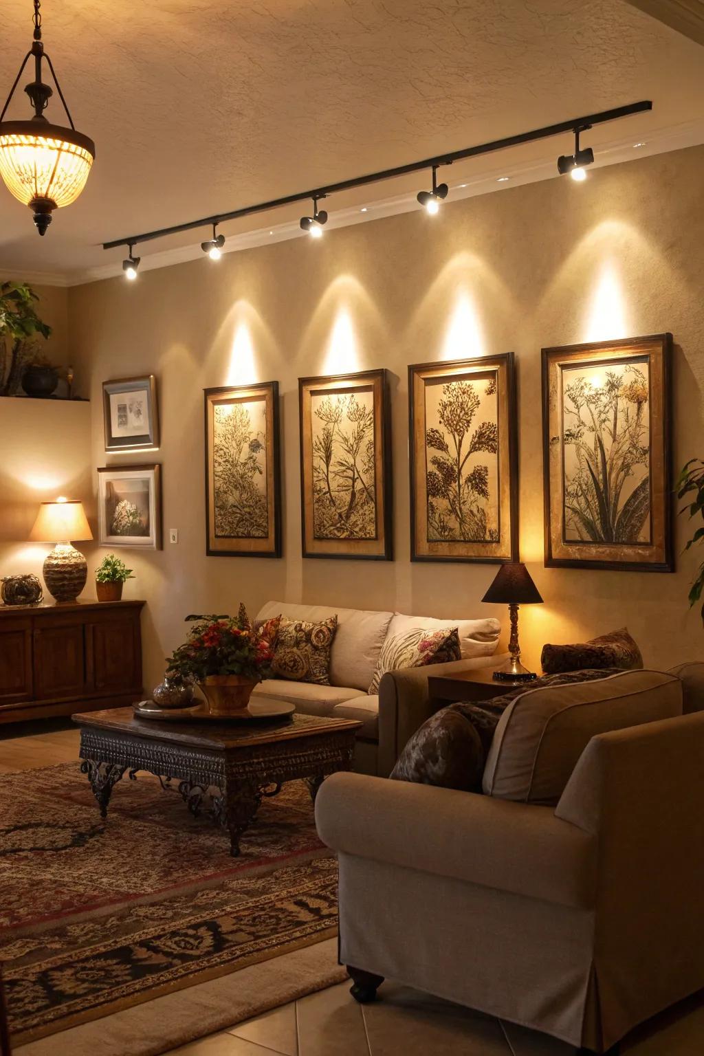 Art illumination enhances the beauty and impact of your pieces.