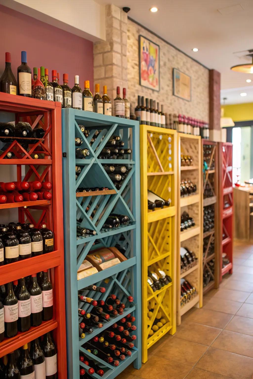 Mix and match for an assorted wine display.