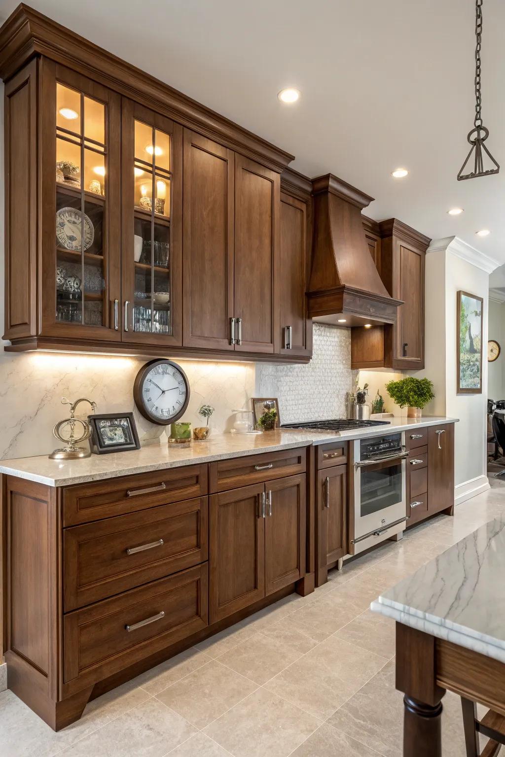 A blend of styles creates a unique pecan cooking area.