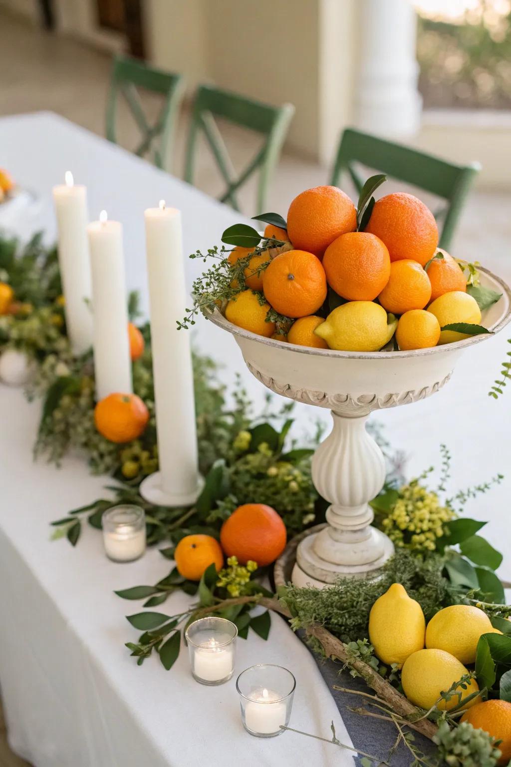 Surprising citrus accents with oranges and lemons