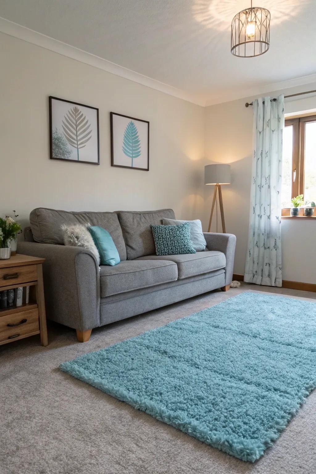 Light blue rugs bring peace and calmness to your home.