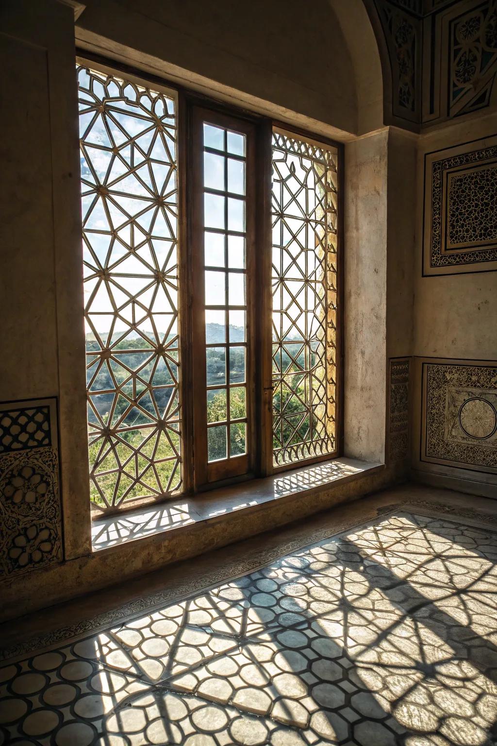Symmetrical designs introduce a contemporary accent and dynamic visual intrigue.