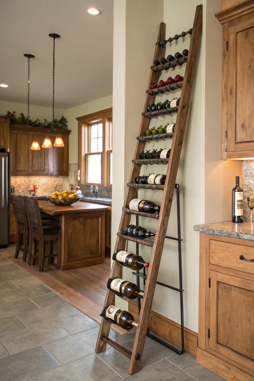 A step display adds height and makes wine storage more dramatic.