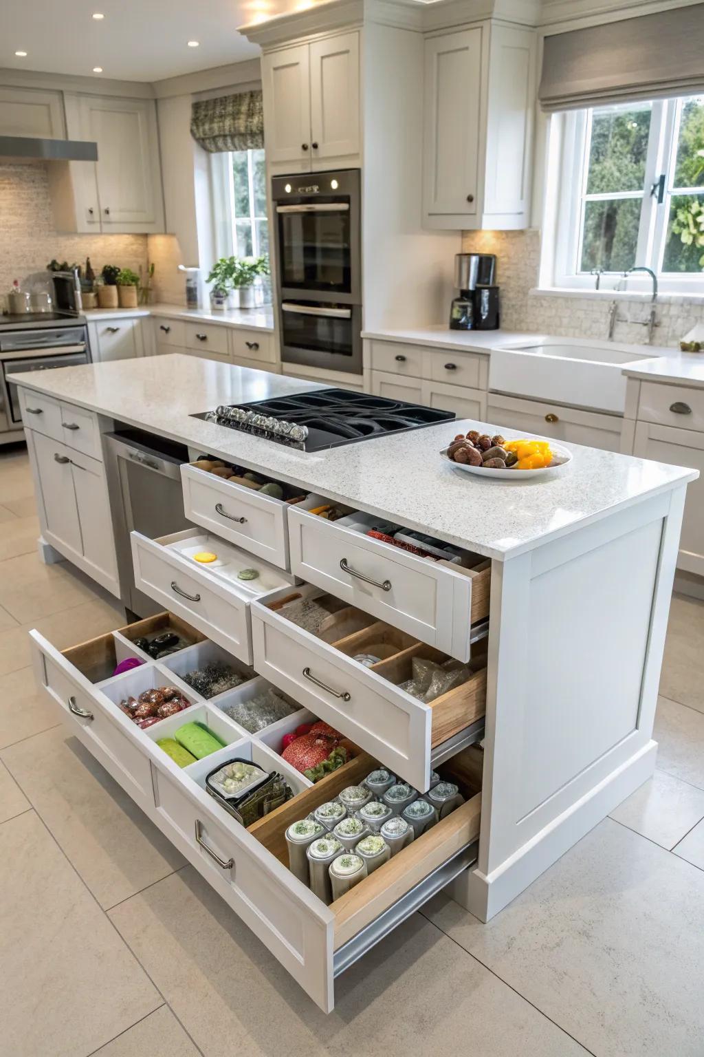 An island that offers both stylish design and practicality.