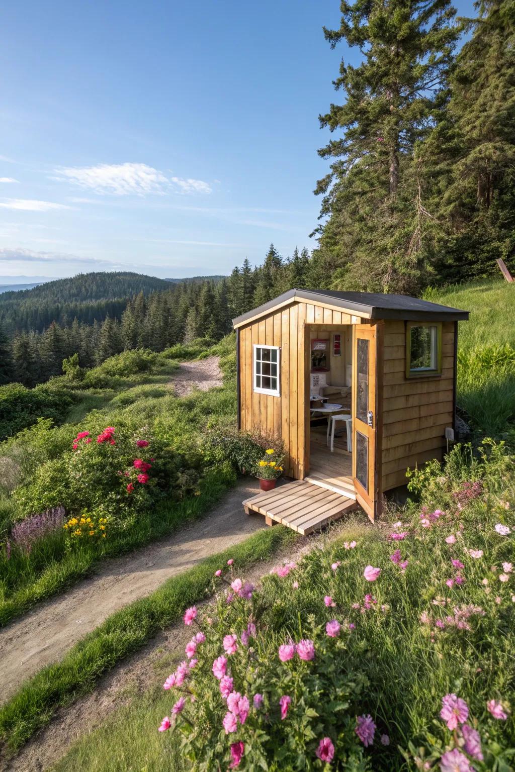 A versatile and relocatable portable writing shed.