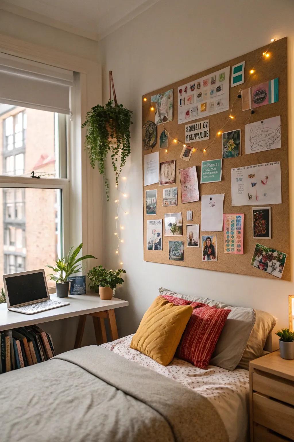 A personal board keeps memories close.