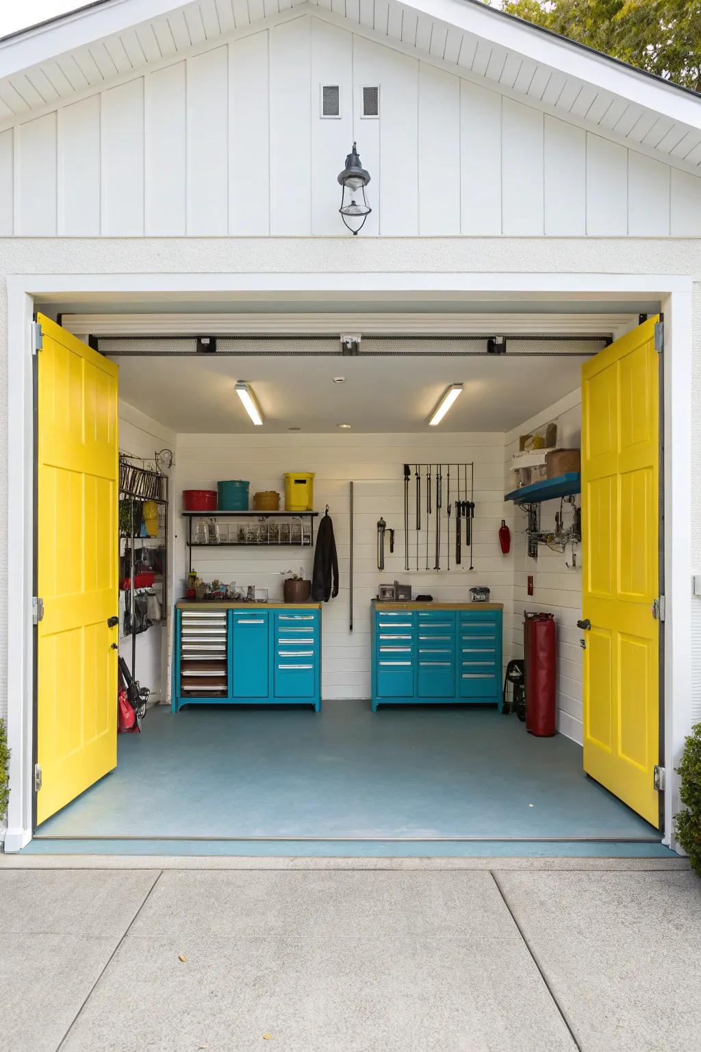 Define your garage zones with strategic use of color.