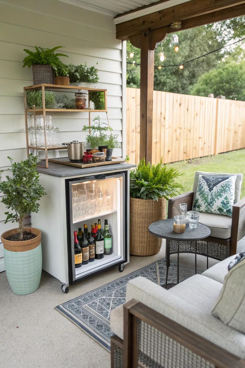 A mini bar for trendy and user-friendly entertaining.