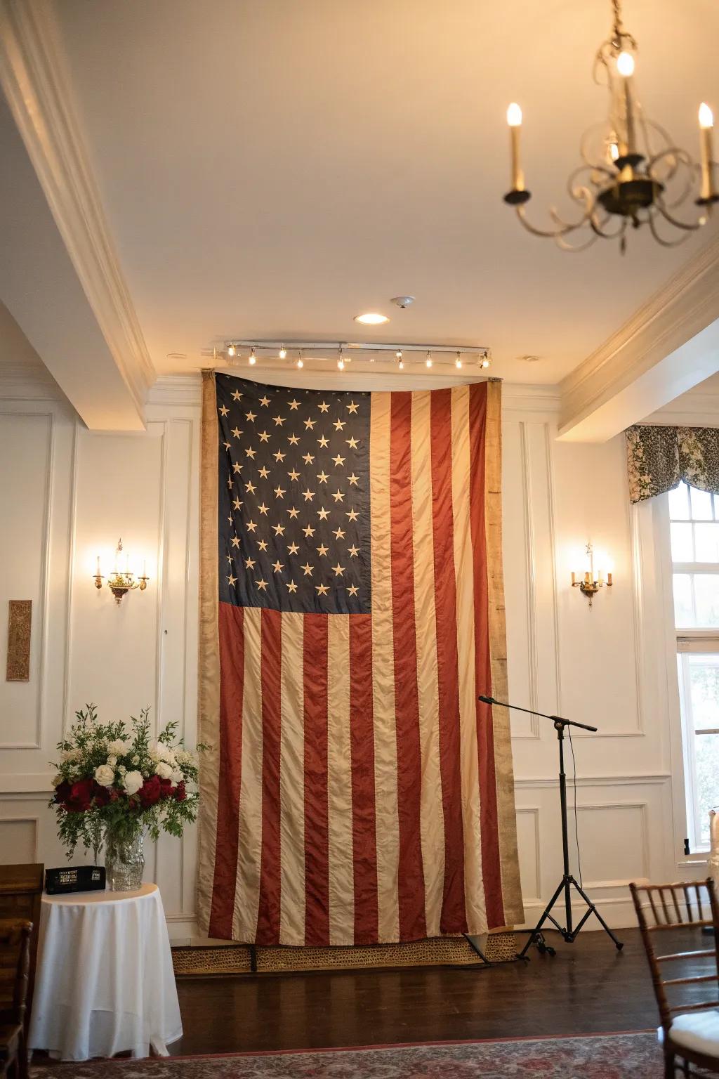 A classic flag contributes nostalgic charm to your 4th of July decorations.