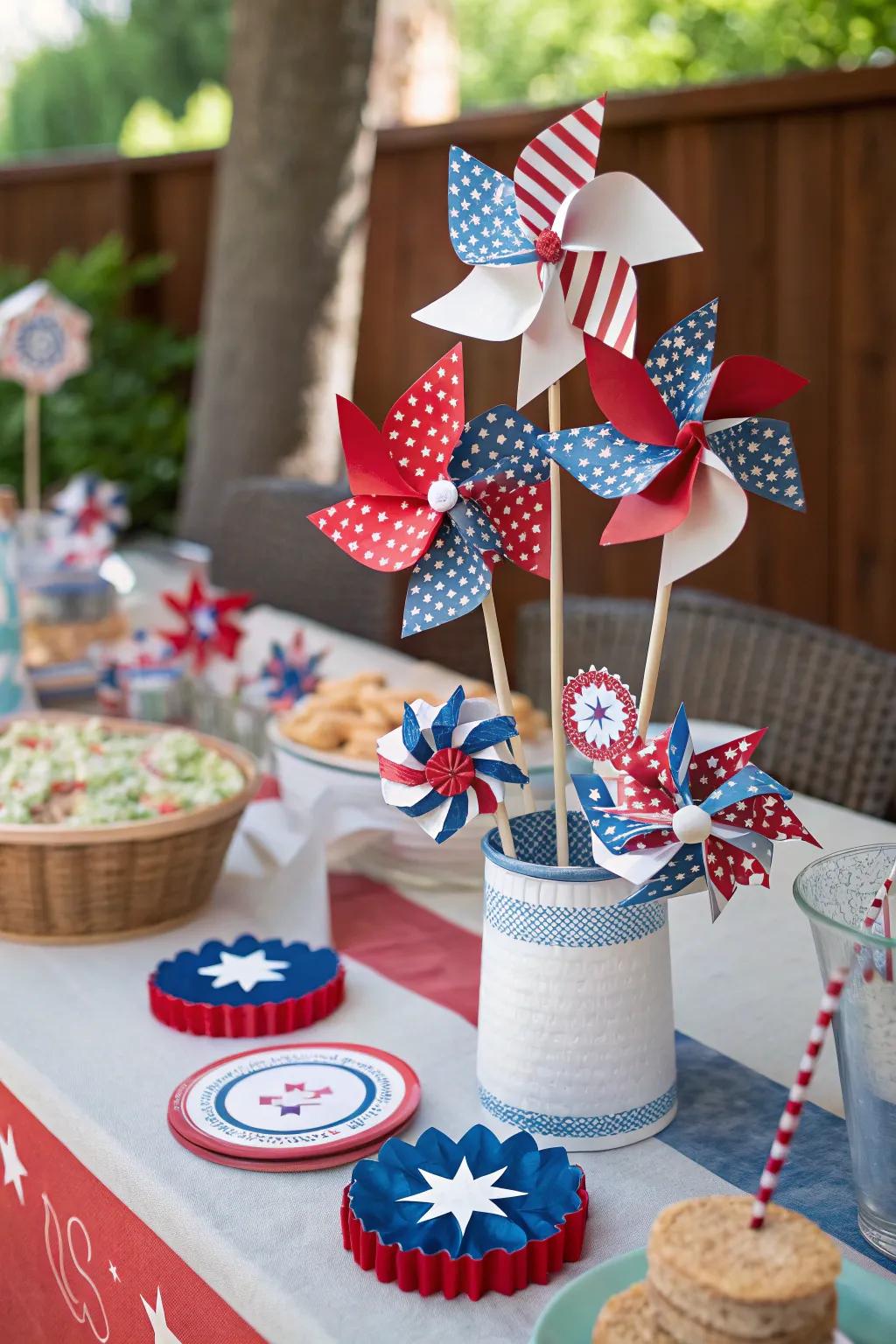 Send guests home with a fun pinwheel gift.