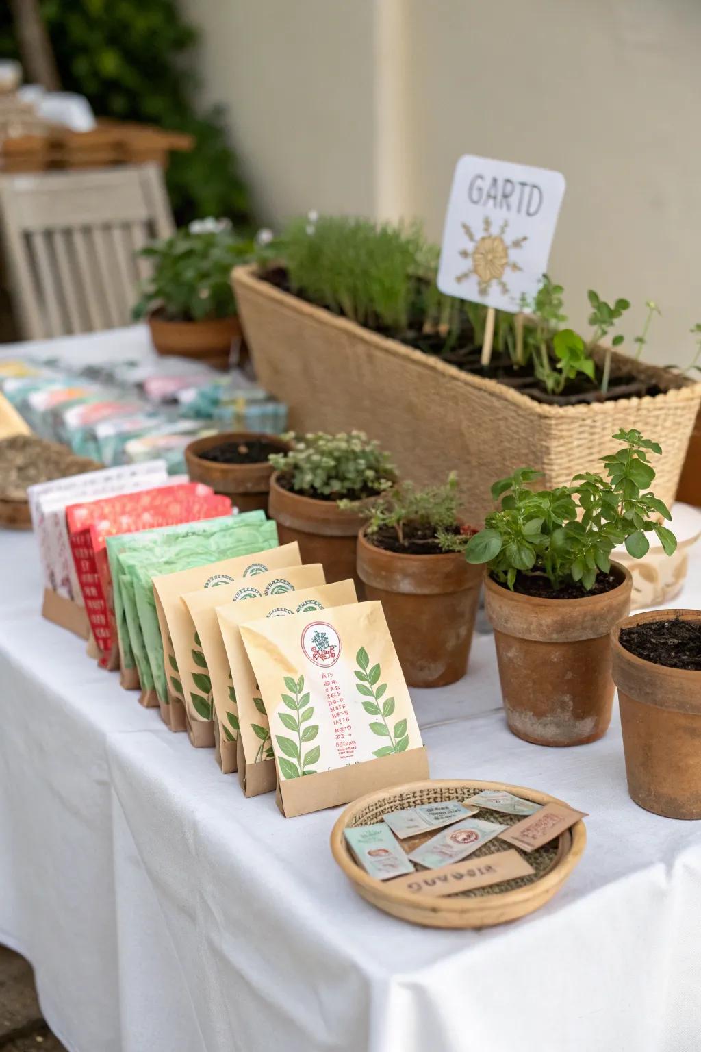 Eco-friendly presents are a thoughtful garden party touch.