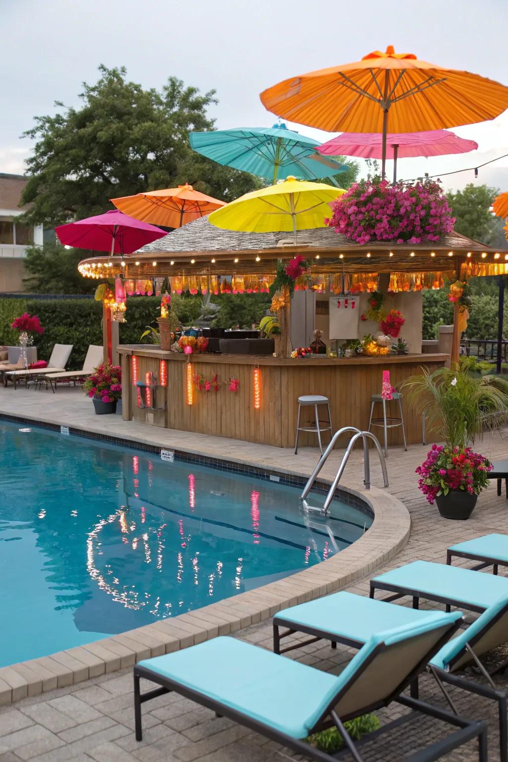Seasonal decor updates keep your poolside bar feeling fresh and inviting.