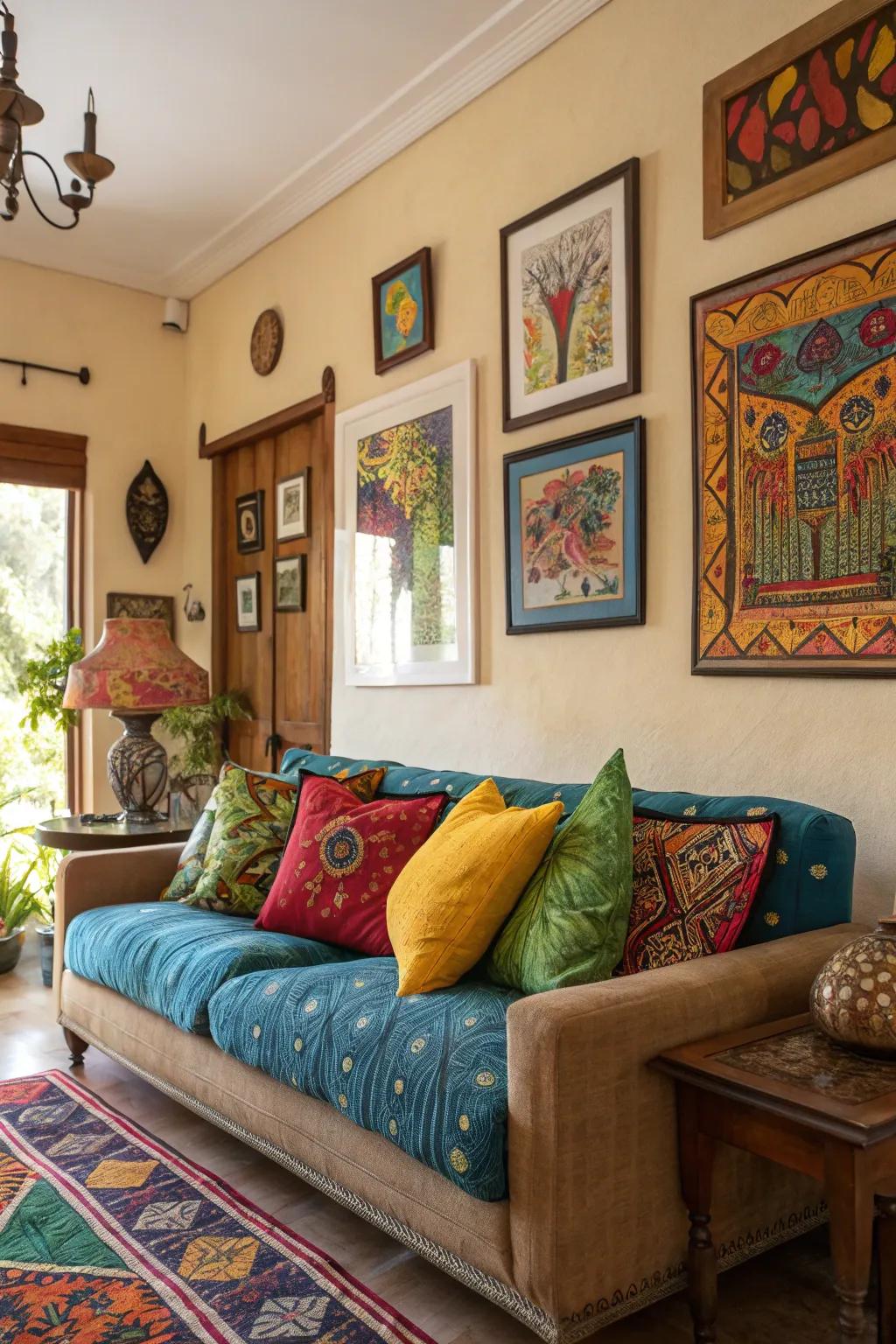 Inject energy using vibrant hue accents.