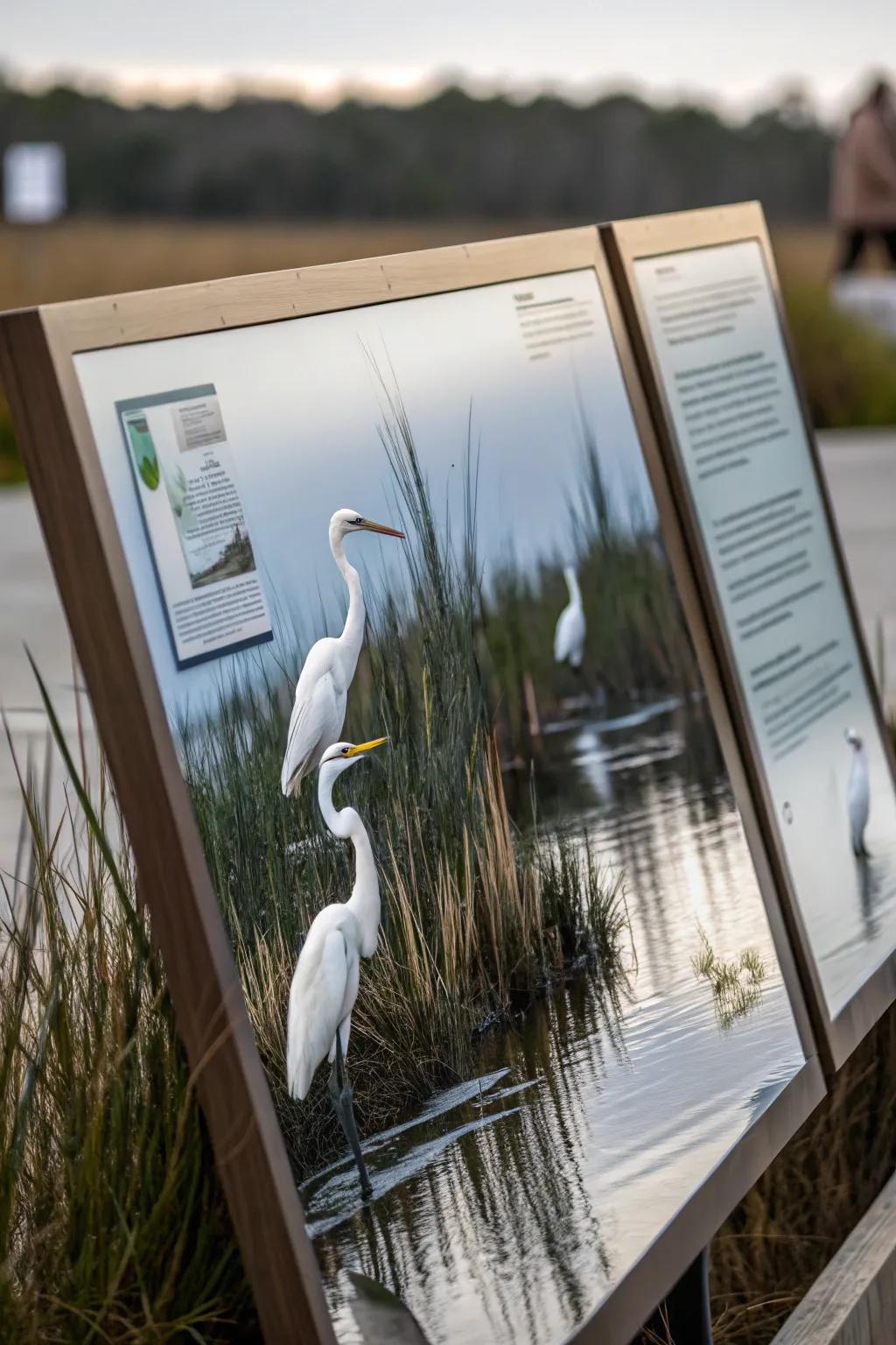 A serene wetland scene showcasing reflective water effects.