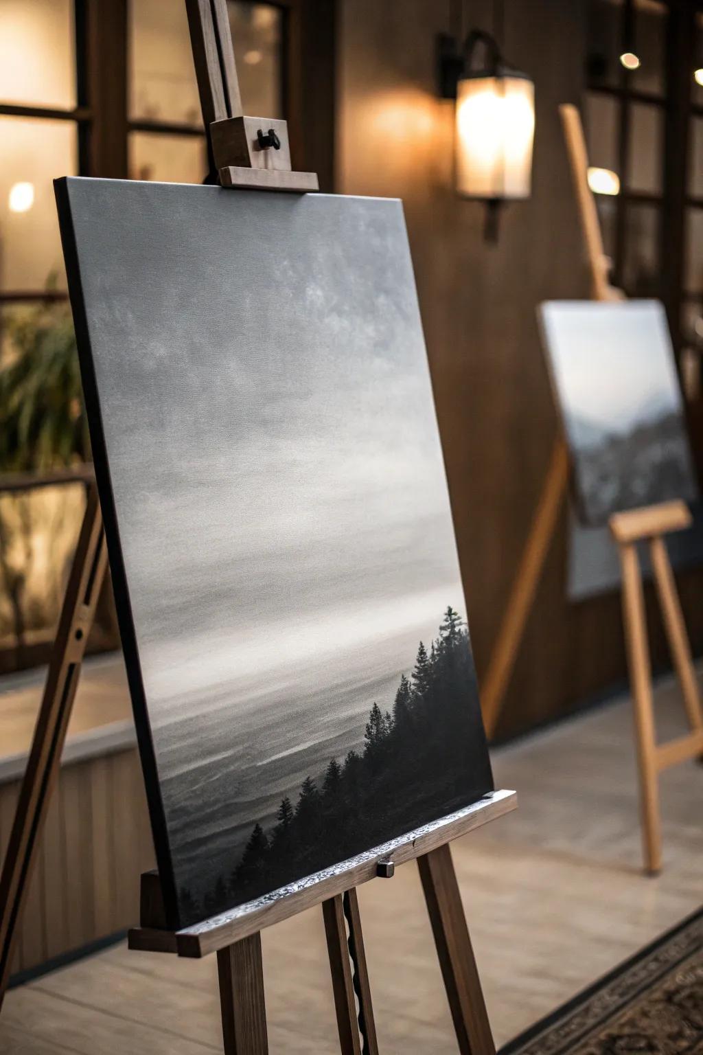 Create a striking statement with a subdued contrast background.