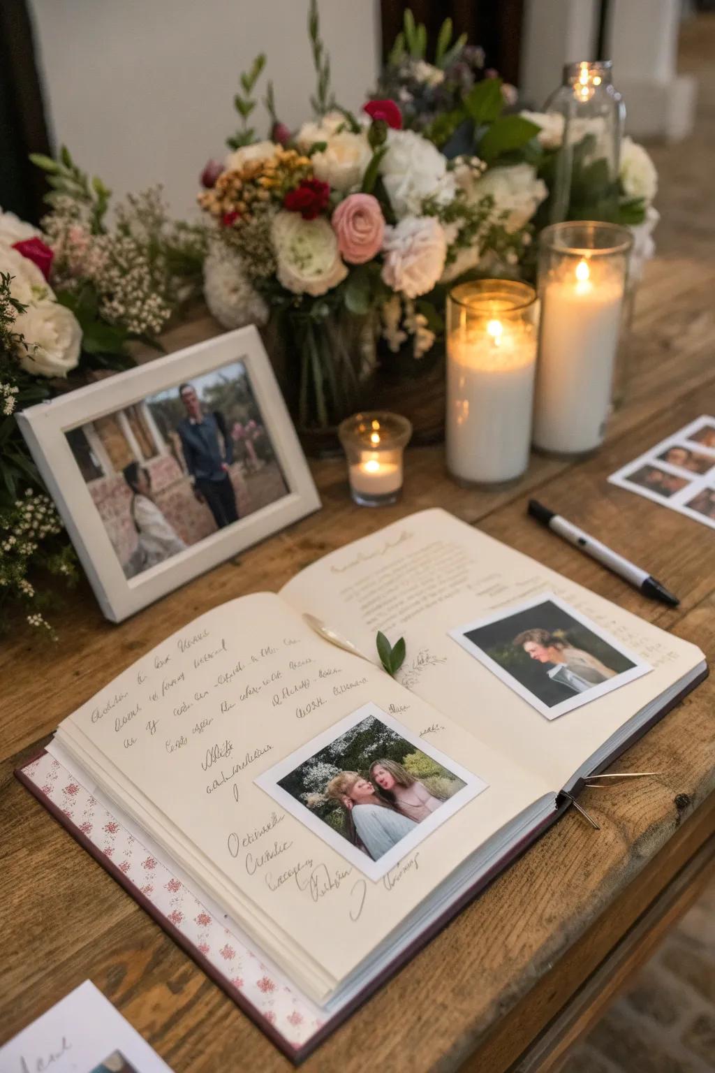 A hands-on guest book takes personal memories from the wedding day.