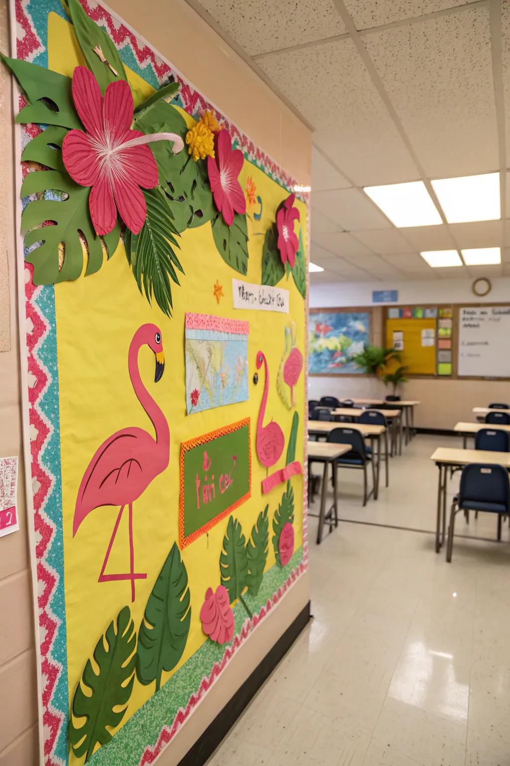 A flamingo-themed board that’s fun and inspiring.
