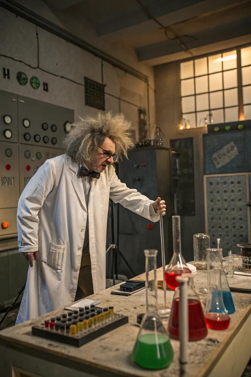 Experiment with fun in an eccentric mad scientist costume.