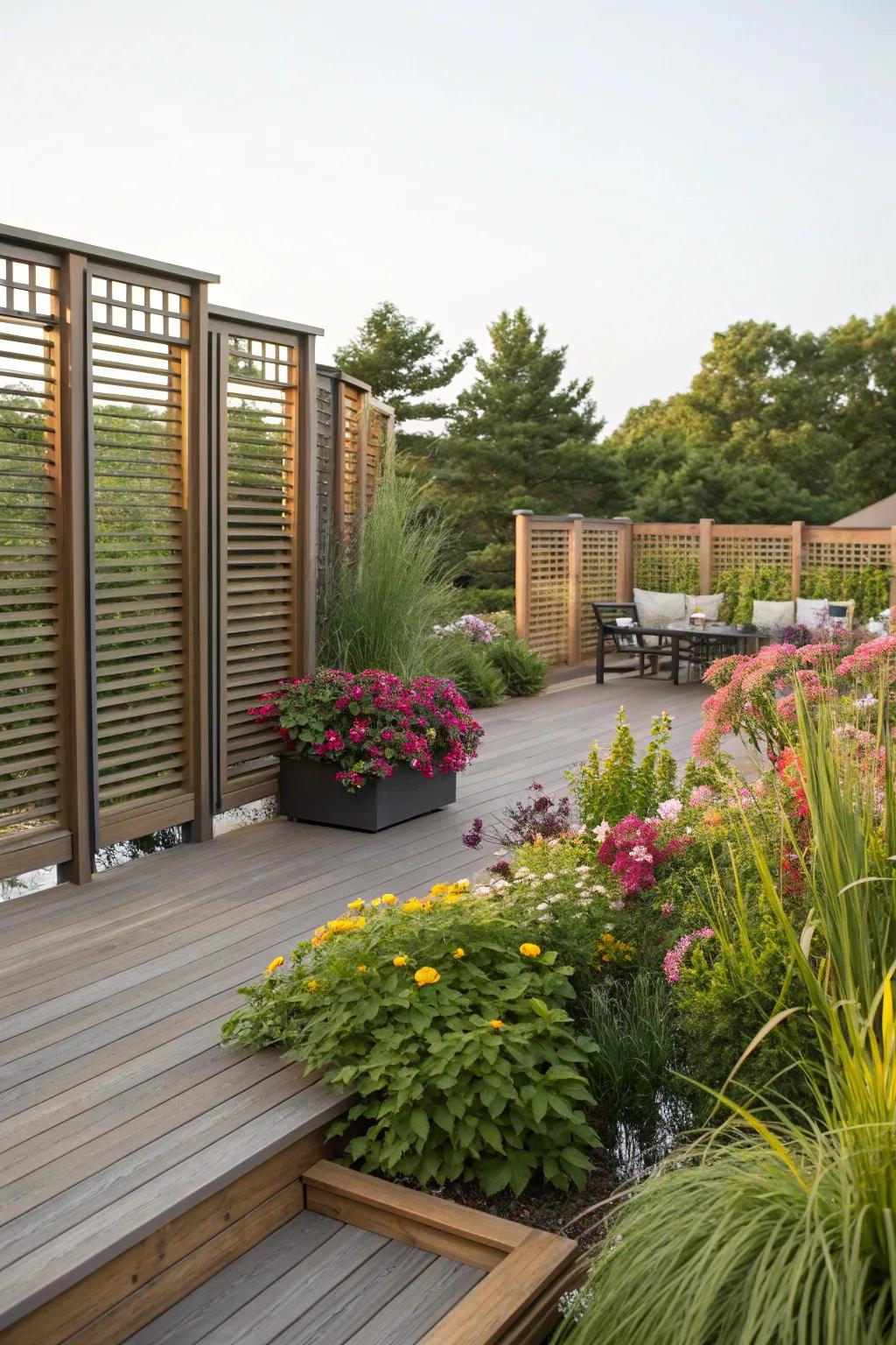 Privacy screens give you seclusion and a sense of enclosure.