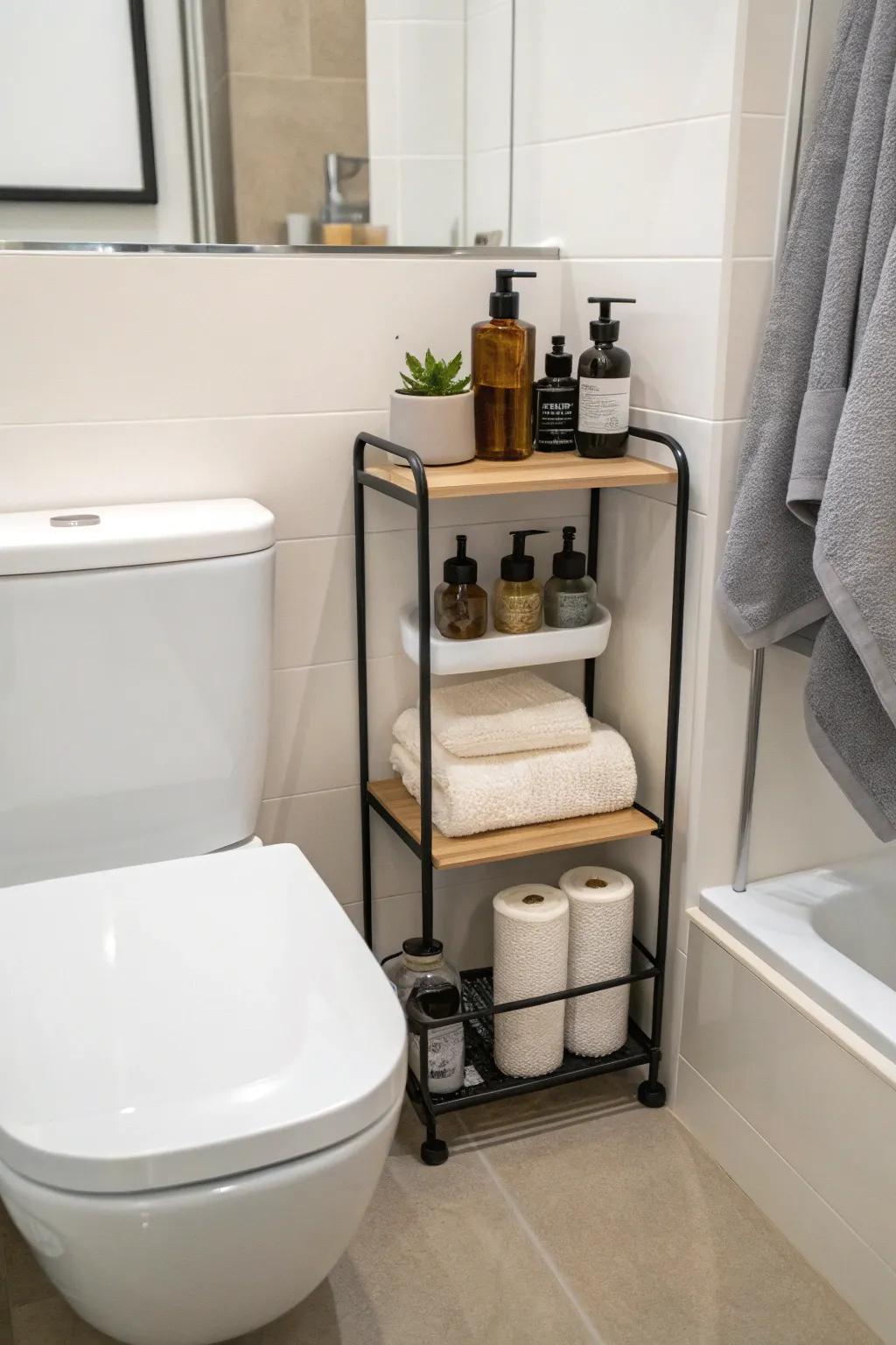 A small shelf balances function and style.