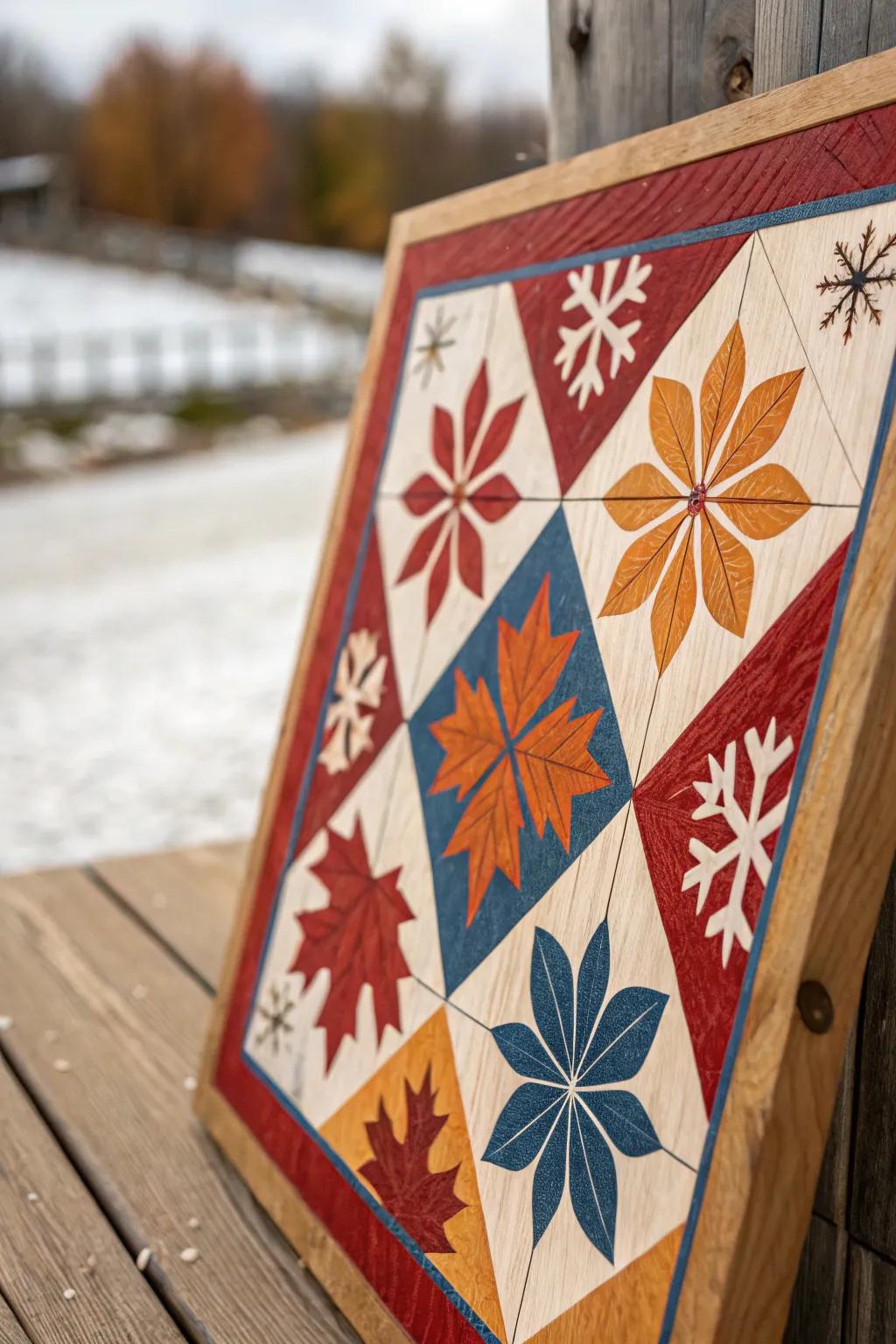 Seasonal celebration quilt design.