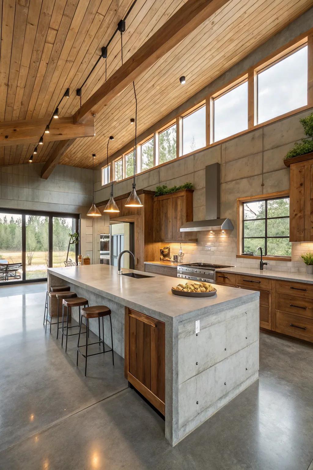 Solid surface and timber together for a modern, warm vibe.