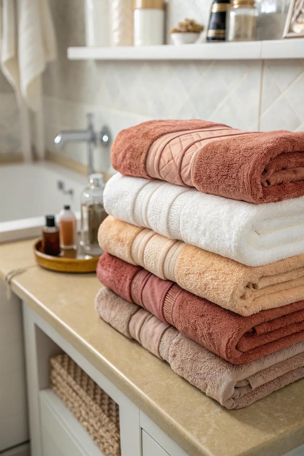 Create a spa-like atmosphere with a deluxe multi-layer display.