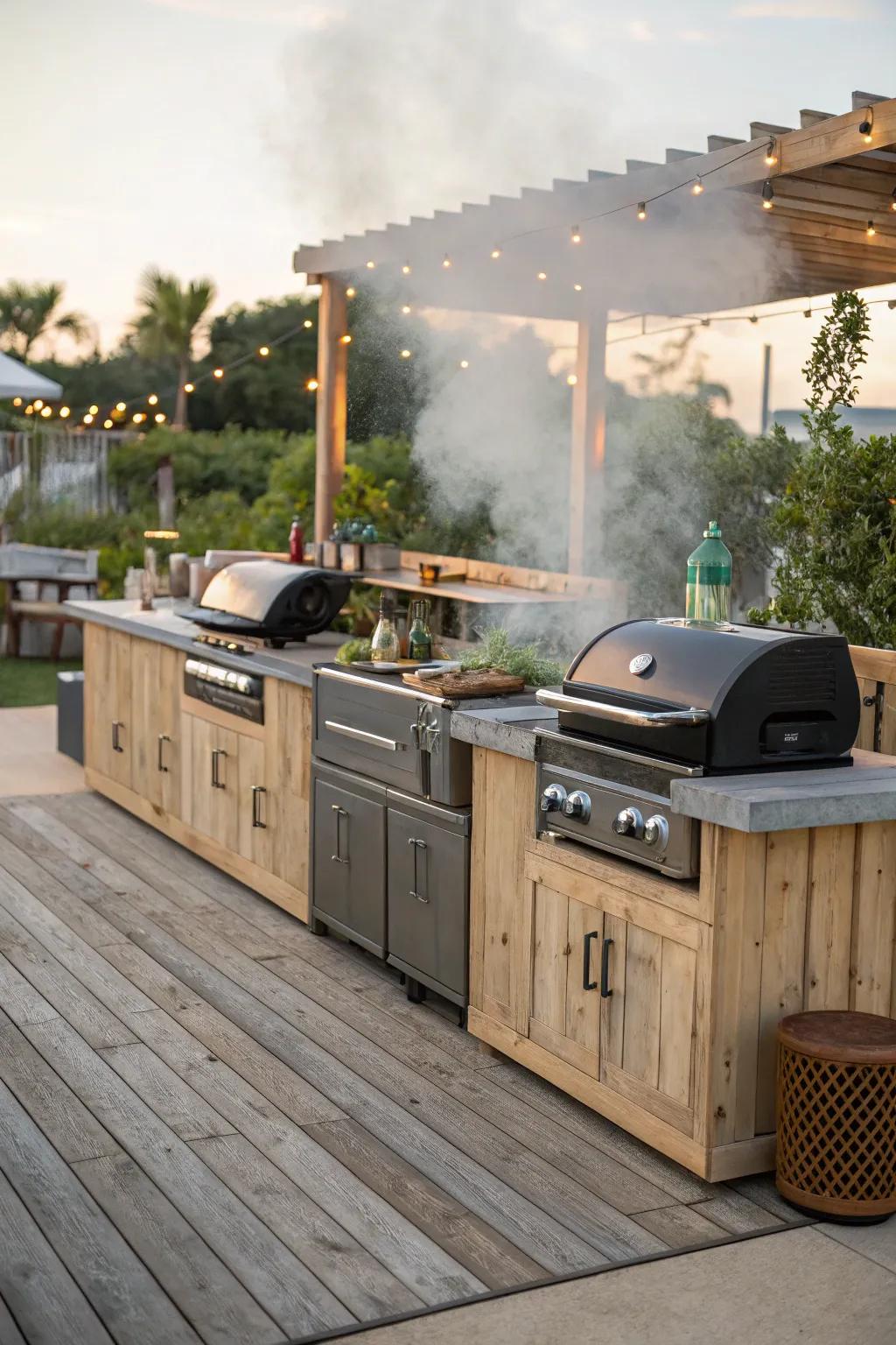 Expand your cooking capabilities with a multi-cook station BBQ island.