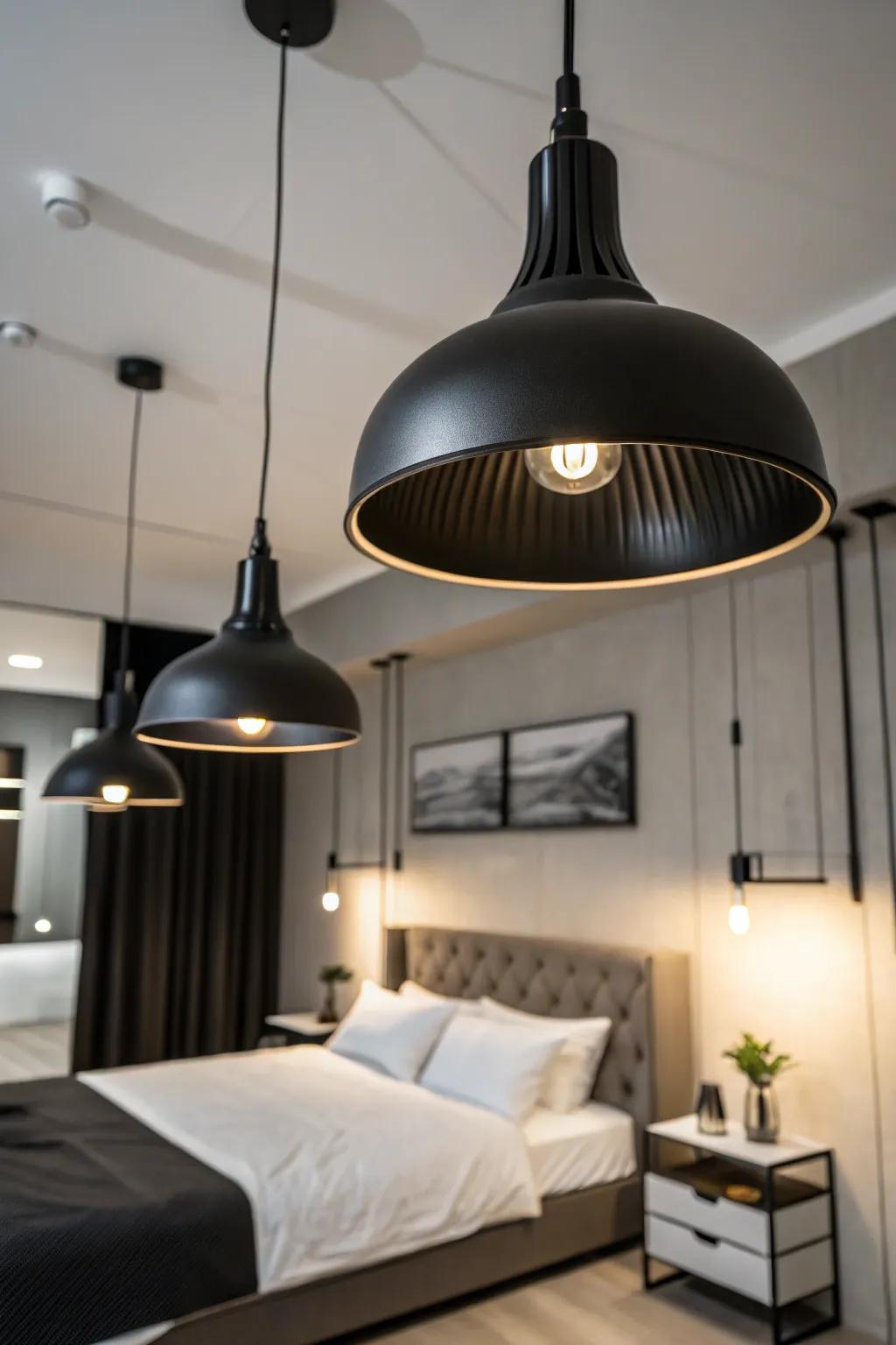 Black fixtures add drama and sophistication to your bedroom.