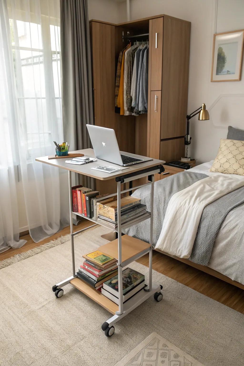 Enjoy the freedom of a movable desk.