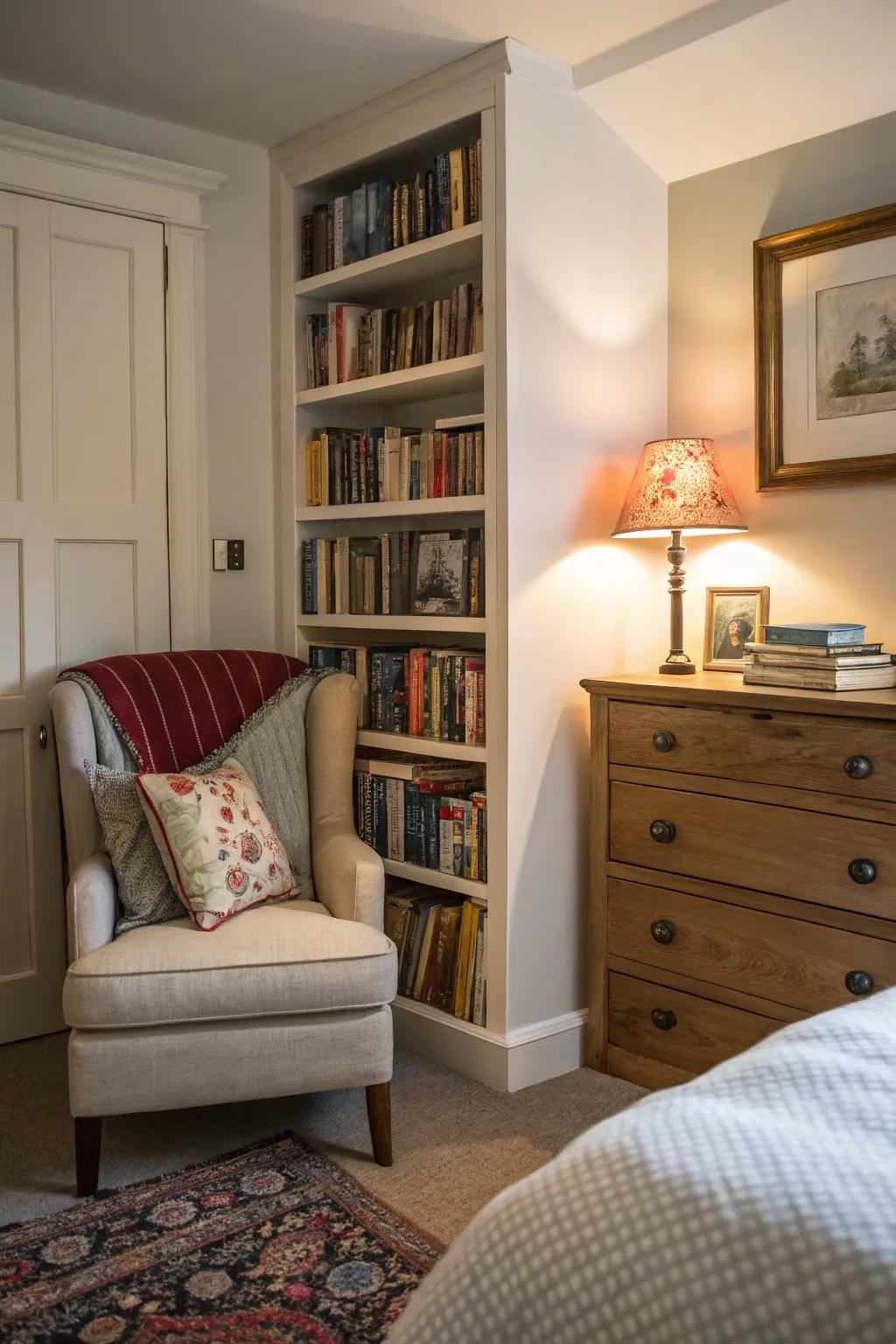 Create a peaceful escape with a relaxing reading area.