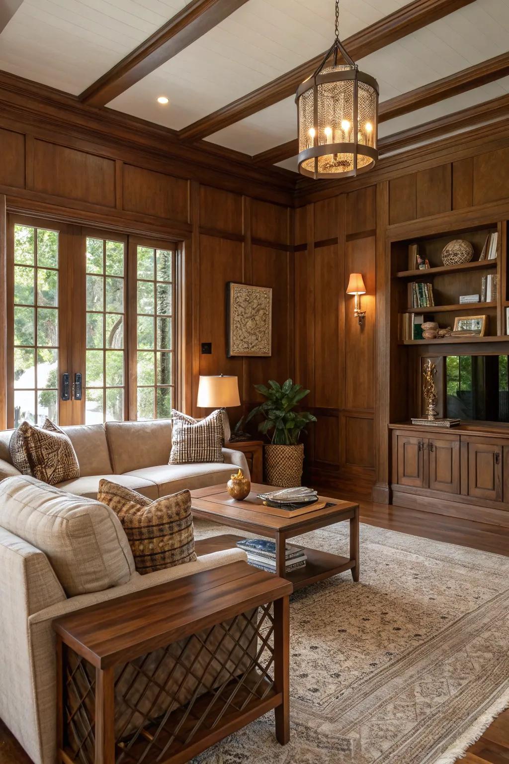 Chestnut walls add richness and warmth to your space.