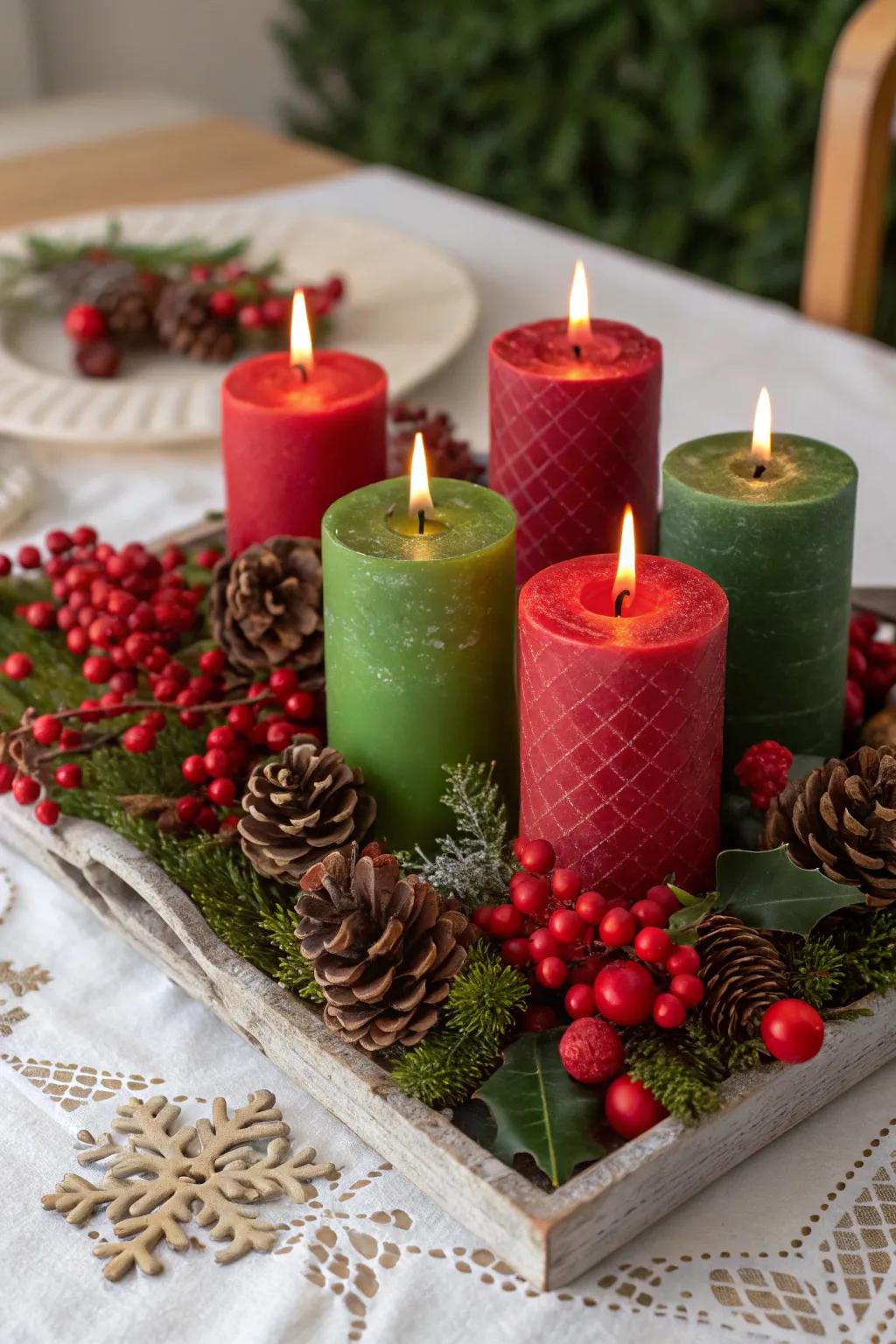 A festive arrangement brings holiday cheer to your home.