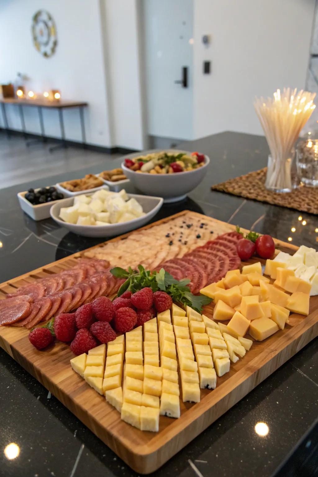 Artistic arrangement with geometric layout.