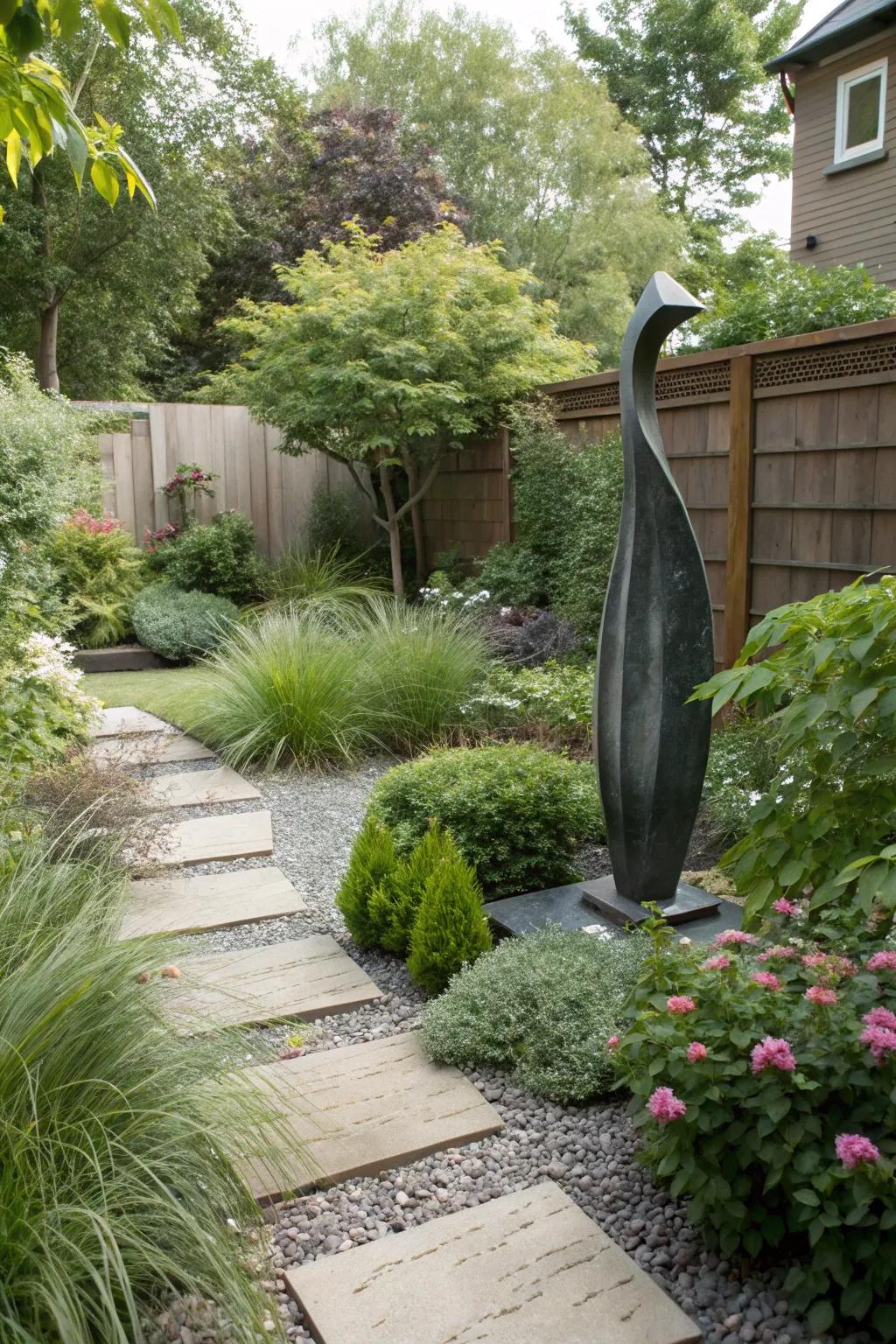 Garden sculptures infuse art into your outdoor space.