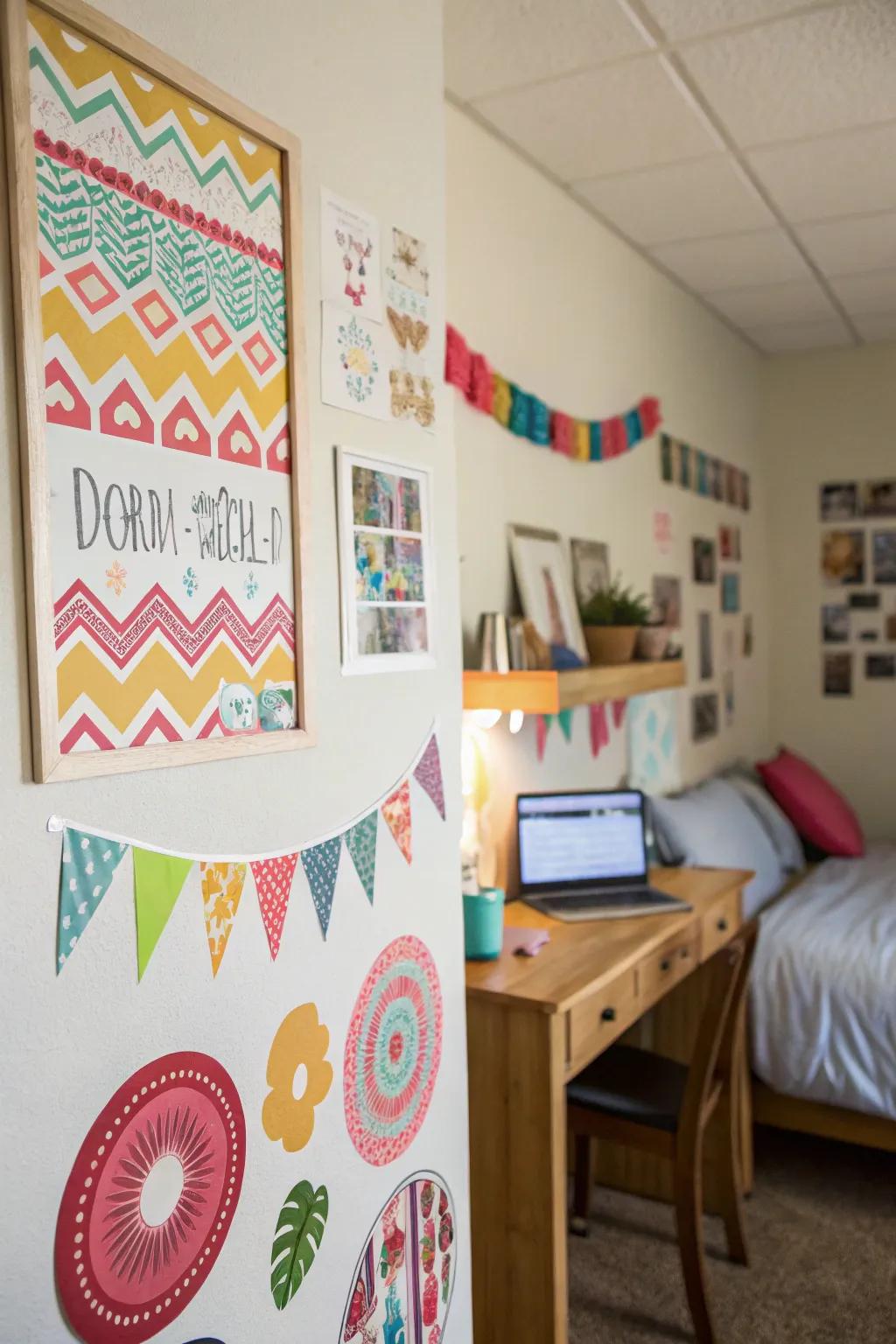 Peel-and-stick stickers personalize your space effortlessly.