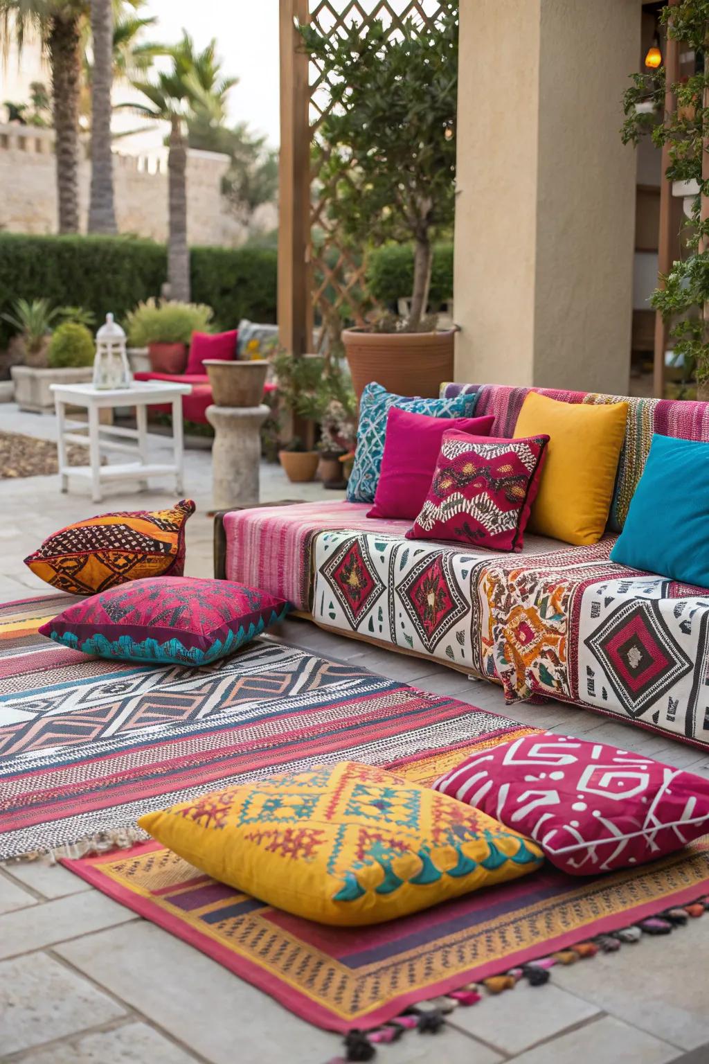 Strong textiles add vibrancy and individuality.