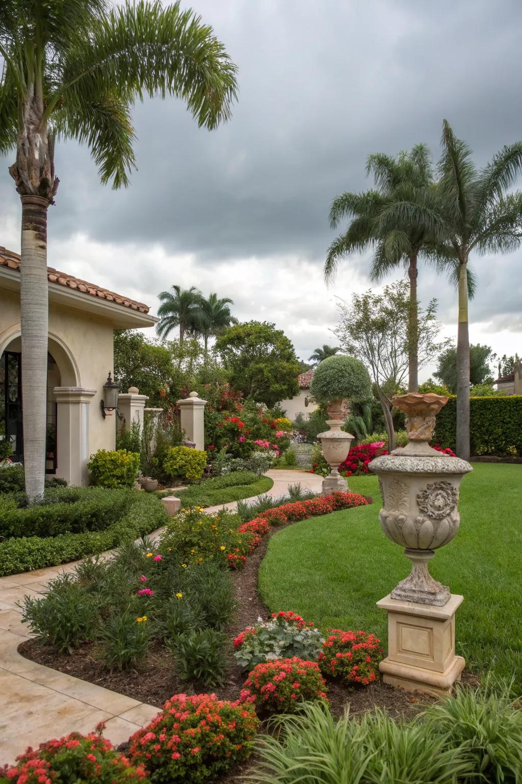 Sculptural elements contribute personality and artistic flair to your landscape.