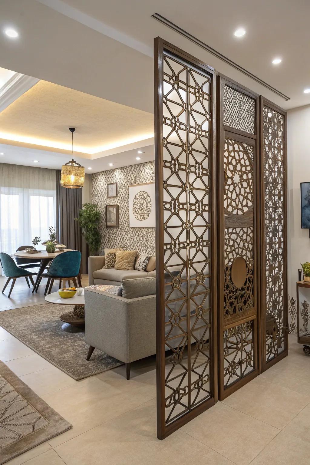 Creative space divider providing stylish separation in open spaces