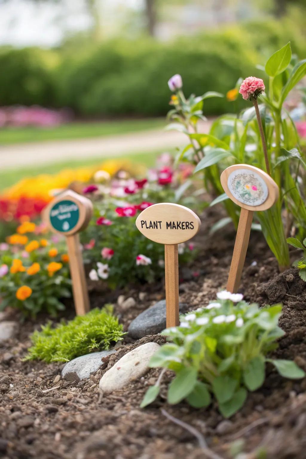 Custom plant markers bring charm and organization to any garden.