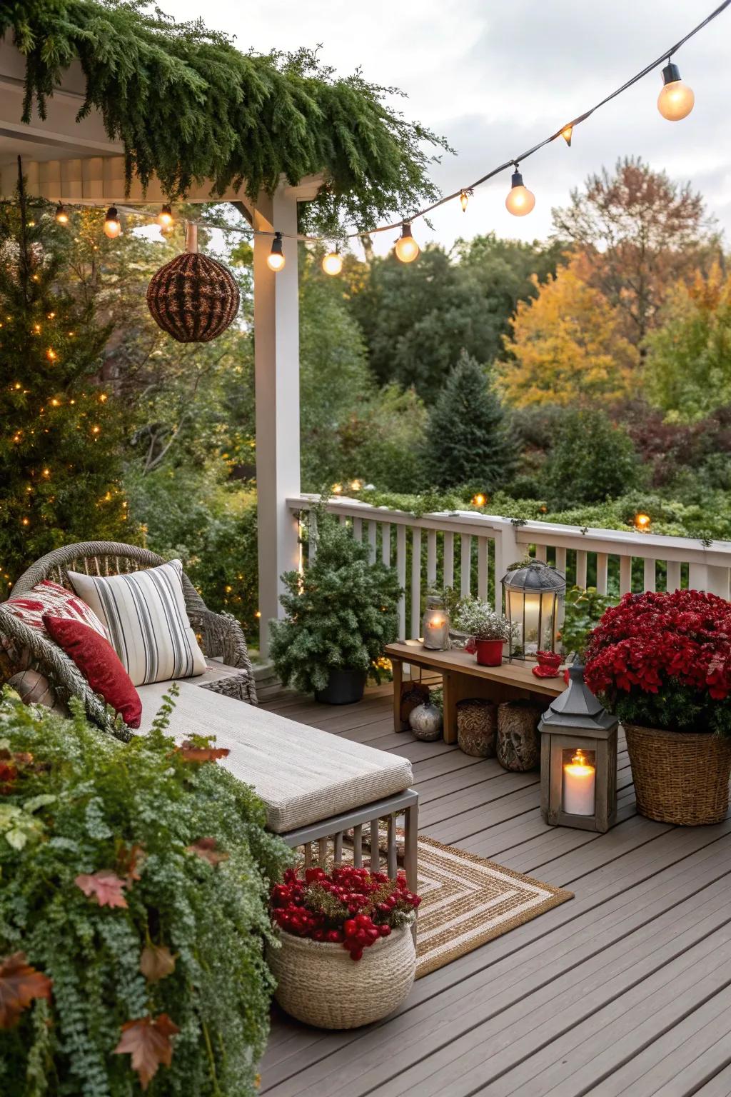 Changing with the seasons helps the deck always be nice.
