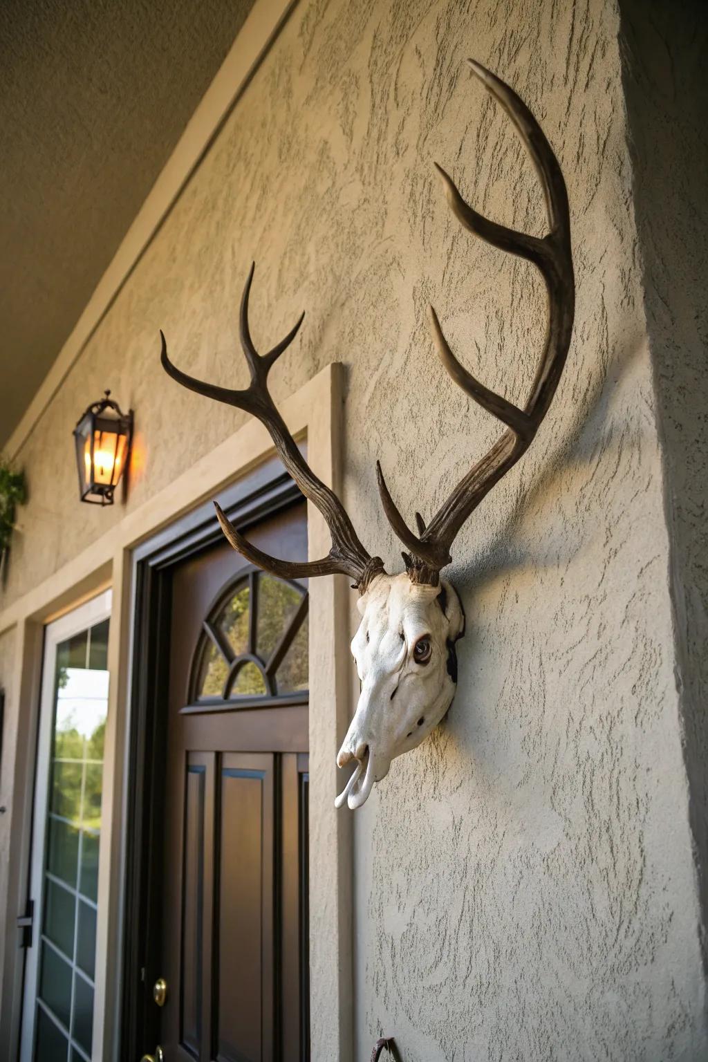Creative antler placement establishes a dynamic and sculptural impact.