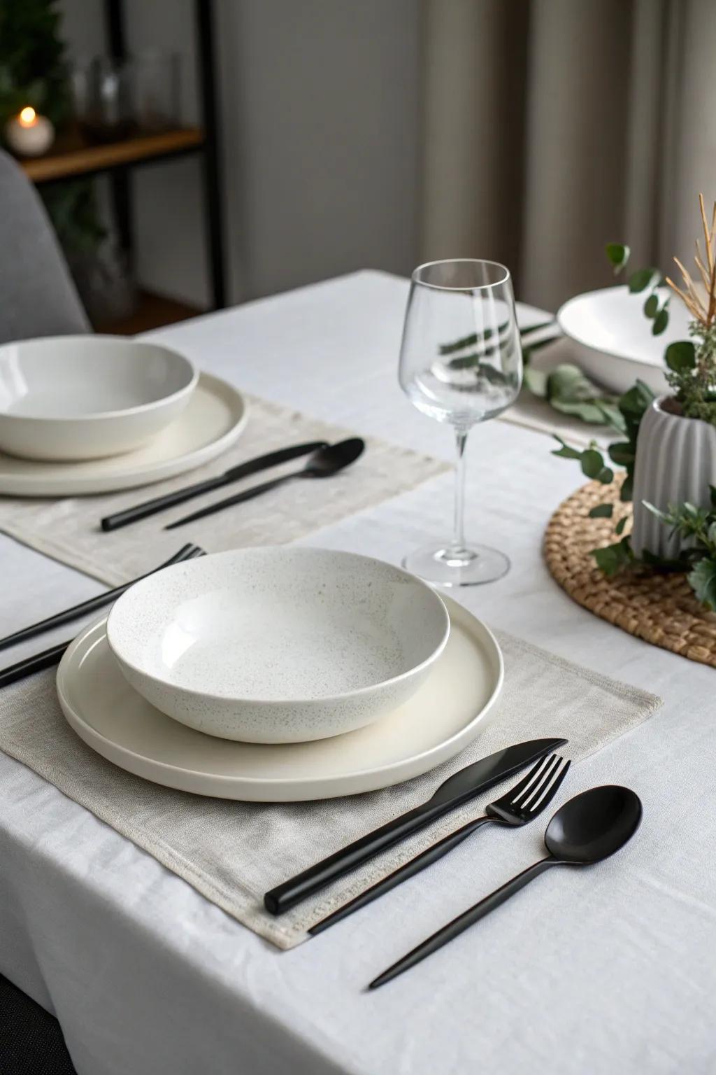 A less is more style with clean lines and a uniform palette.