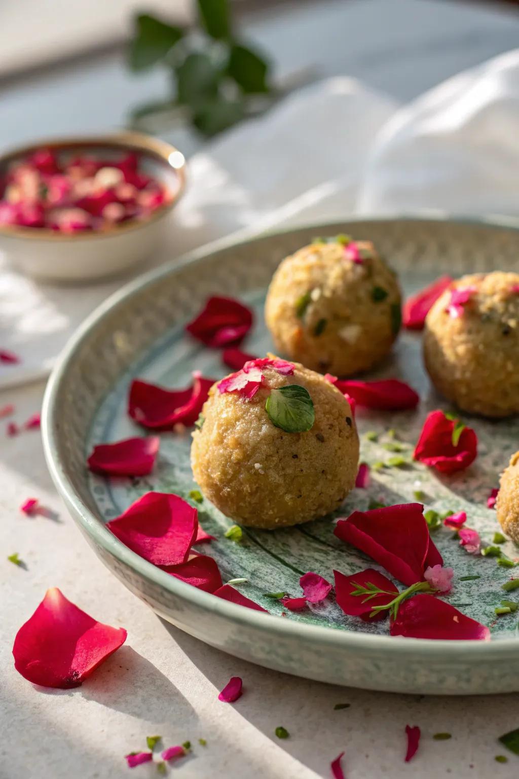 Flavored coconut sweets, a fusion dessert to end your meal on a high note.