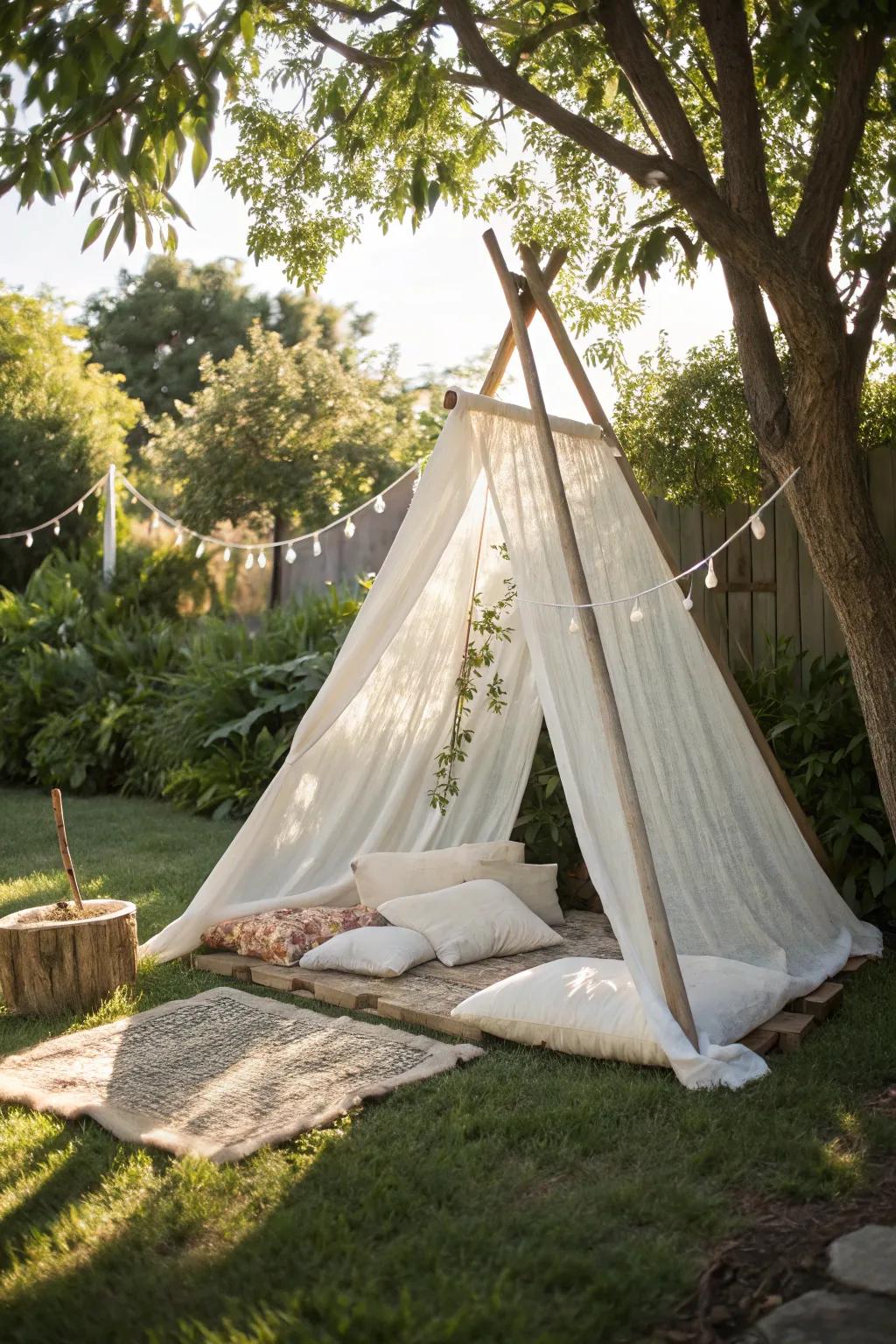 Embrace the gentle sway of summer with a do-it-yourself shelter that captures the essence of simplicity and natural beauty.
