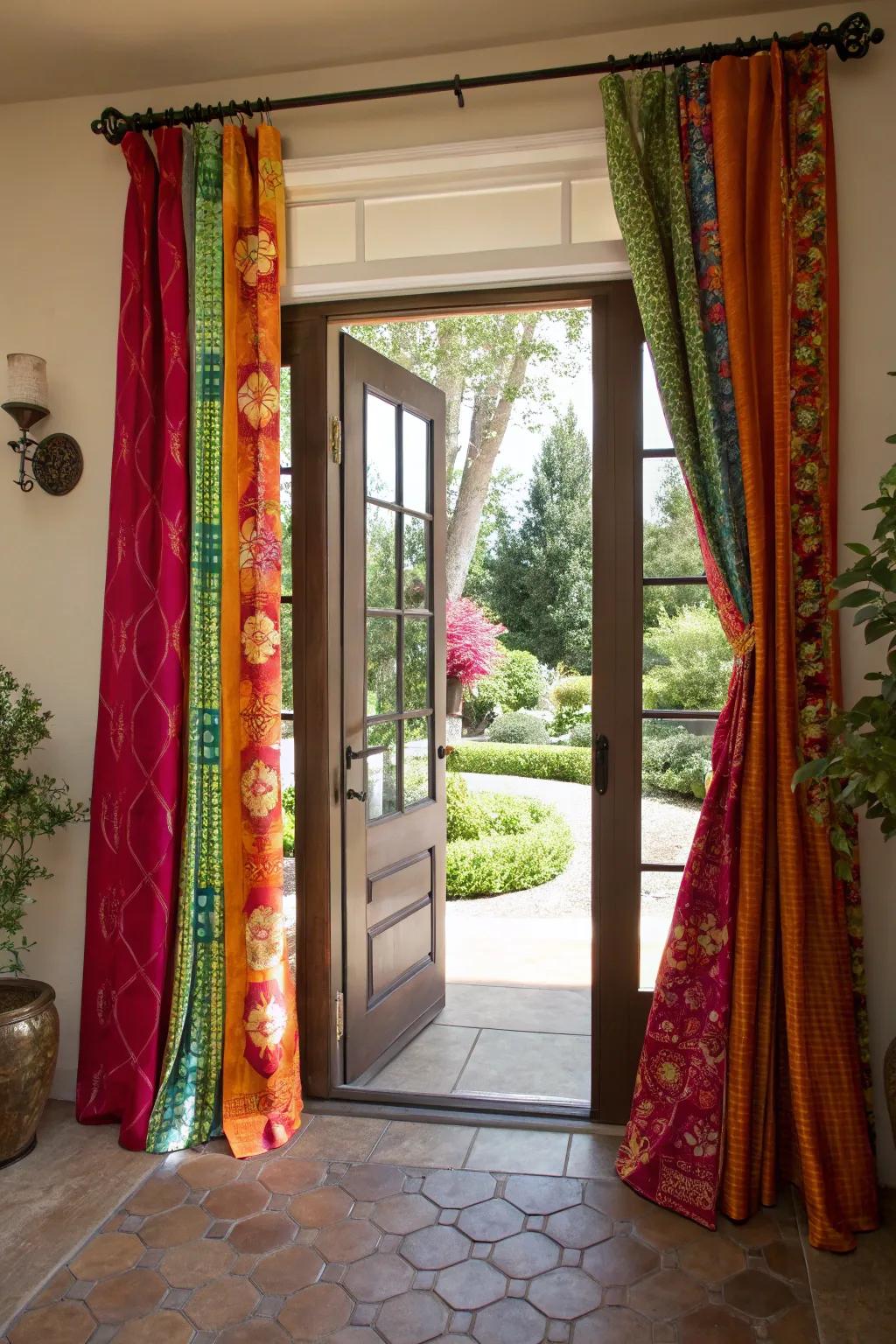 Infuse life with vibrant door drapes.